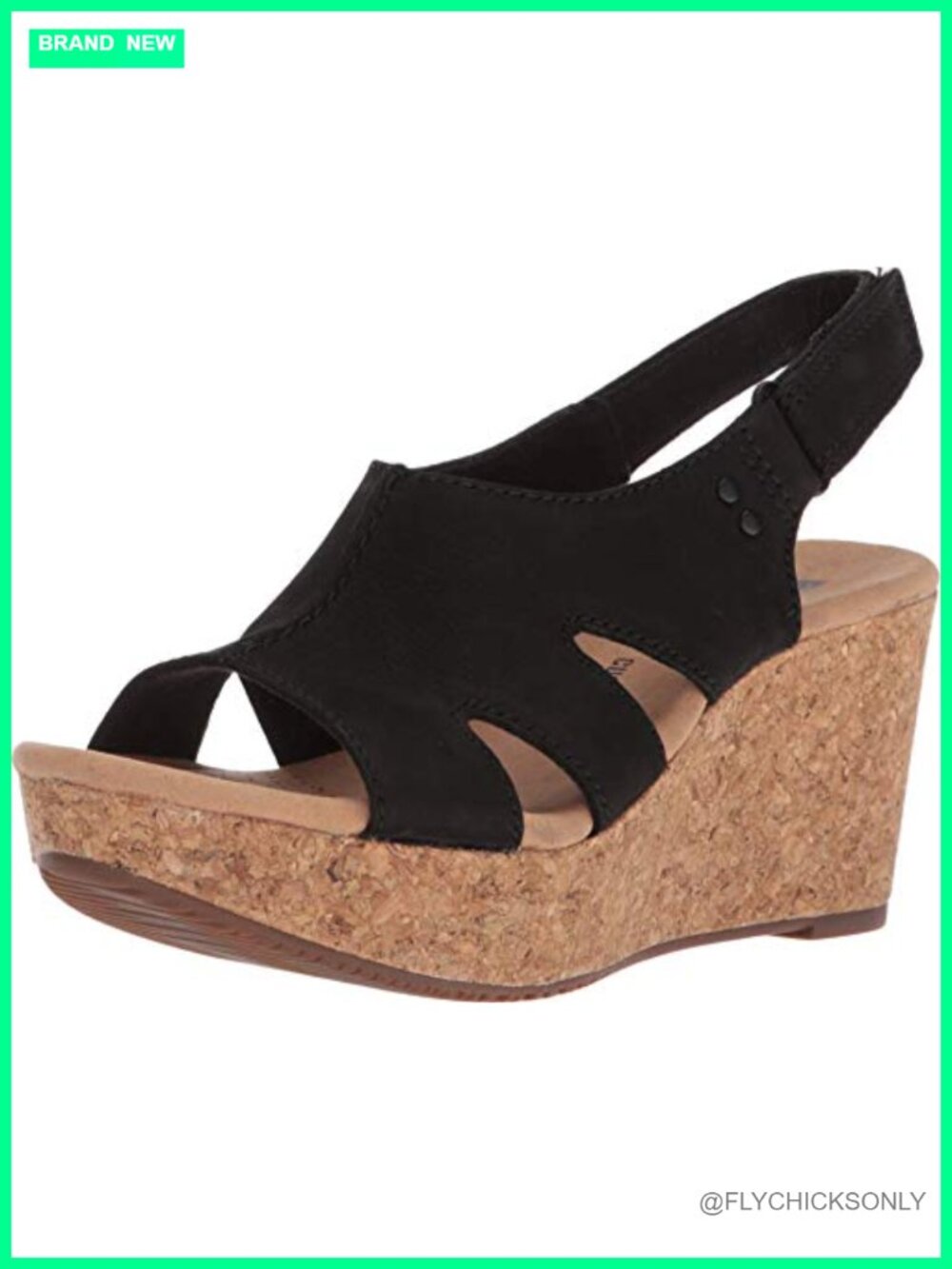 Clarks Leather Platform Wedge Sandals Slingback Cushion Comfort